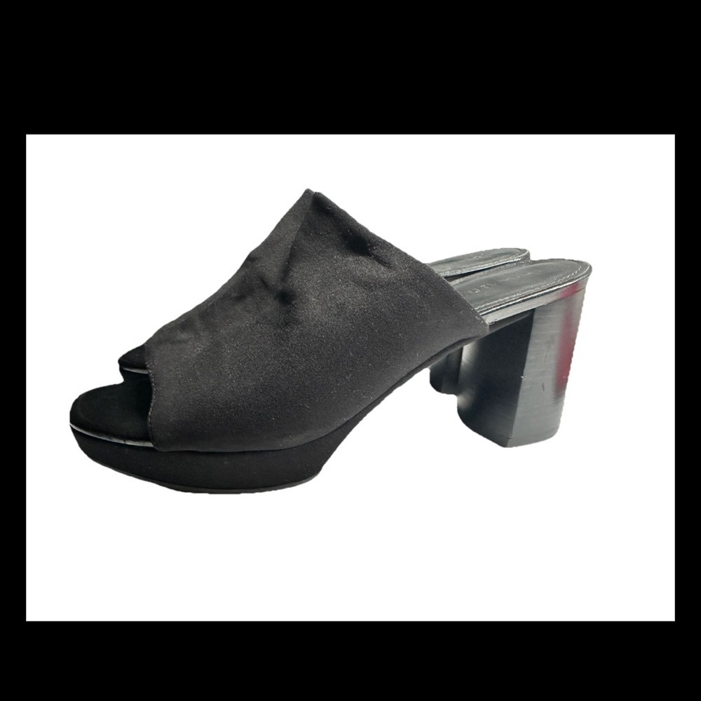 DONALD PLINER Georgette Black Toe Block Heel Slide Sz 8.5